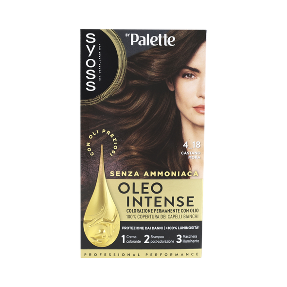 SYOSS by PALETTE OLEO INTENSE SENZA AMMONIACA COLORAZIONE PERMANENTE CON OLIO 4-18 CASTANO MOKA