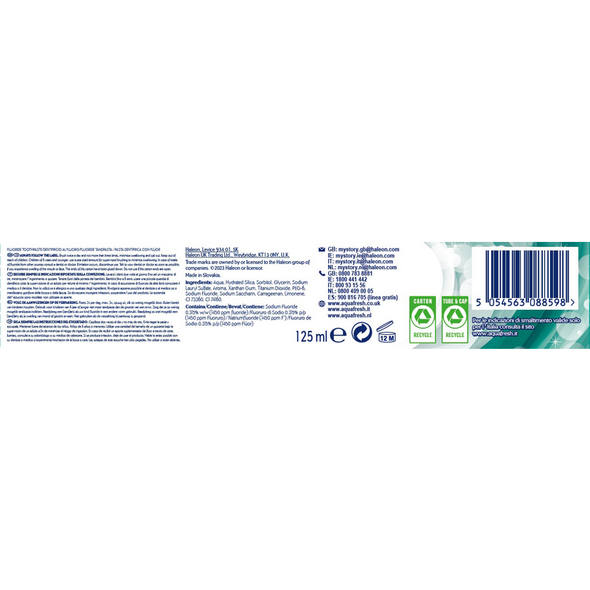 AQUAFRESH DENTOFRICIO ACTIVE FRESH CON MENTOLO 125 ML           
