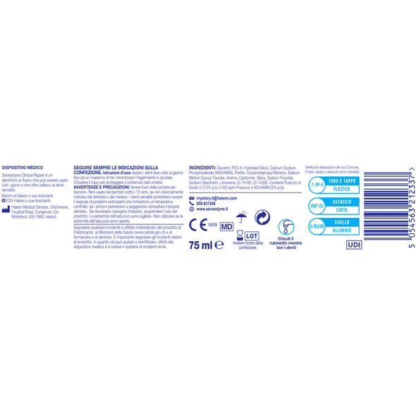 SENSODYNE DENTIFRICIO CLINICAL REPAIR ACTIVE WHITE 75 ML 