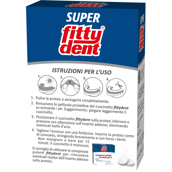 FITTYDENT 15 CUSCINETTI AUTOADESIVI SENZA ZINCO RESISTENTI ALL'ACQUA PER PROTESI 