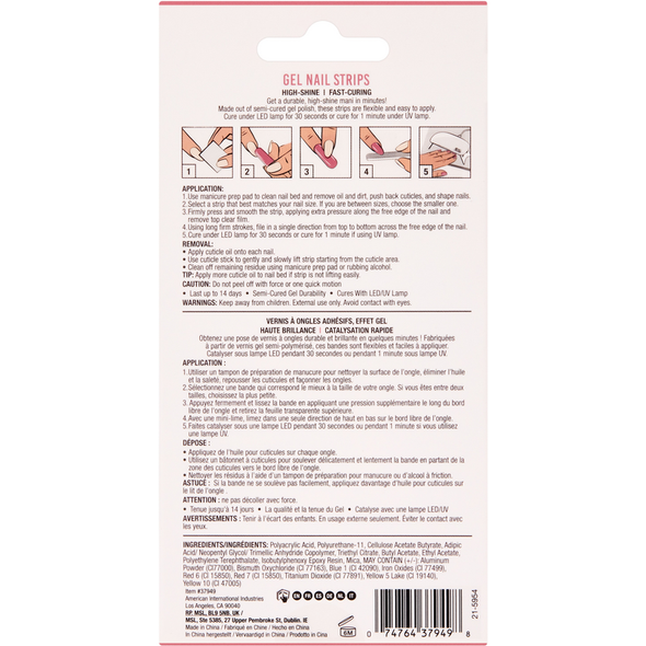 ARDELL GEL NAIL STRIPS SMALTO GEL ADESIVO APPLICAZIONE CON LAMPADA WILD ROSES