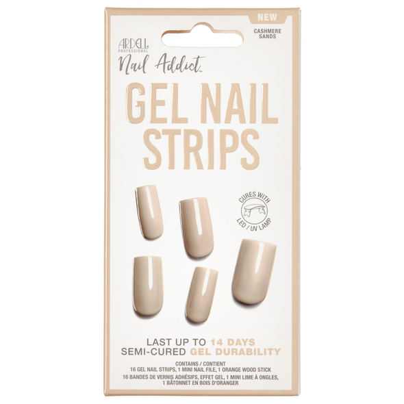 ARDELL GEL NAIL STRIPS SMALTO GEL ADESIVO APPLICAZIONE CON LAMPADA CASHMERE SANDS