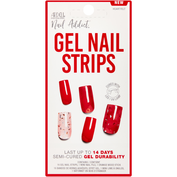 ARDELL GEL NAIL STRIPS SMALTO GEL ADESIVO APPLICAZIONE CON LAMPADA HEARTFELT