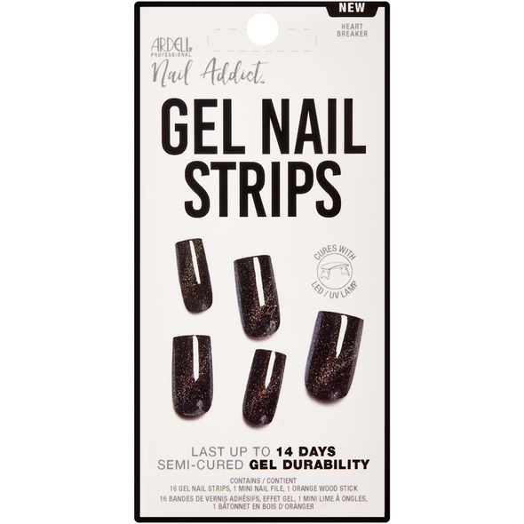 ARDELL GEL NAIL STRIPS SMALTO GEL ADESIVO APPLICAZIONE CON LAMPADA HEART BREAKER