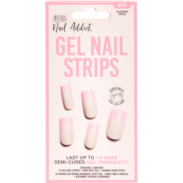 ARDELL GEL NAIL STRIPS SMALTO GEL ADESIVO APPLICAZIONE CON LAMPADA BLUSHING BRIDE