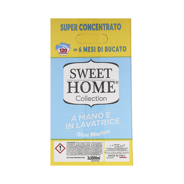 SWEET HOME TRIPACCO DETERSIVO CONCENTRATO BUCATO A MANO E LAVATRICE 40 LAVAGGI 2 LITRI BLUE MARINE
