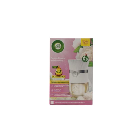 AIRWICK DIFFUSORE ELETTRICO COMPLETO FRAGRANZA PEONIA BIANCA E GELSOMINO
