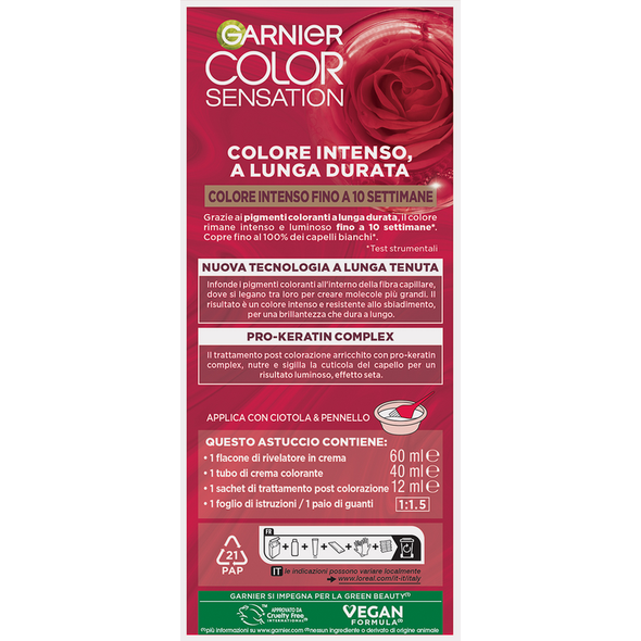 GARNIER COLOR SENSATION COLORAZIONE PERMANENTE IN CREMA 1.0 NERO     