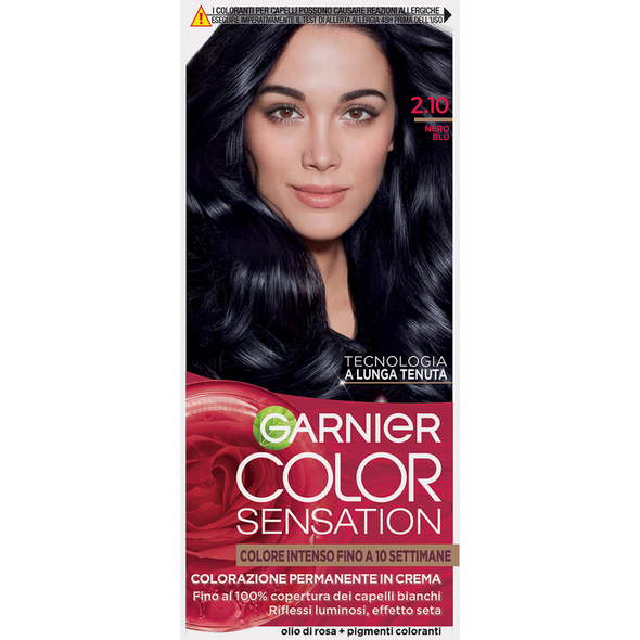GARNIER COLOR SENSATION COLORAZIONE PERMANENTE IN CREMA 2.10 NERO BLU   