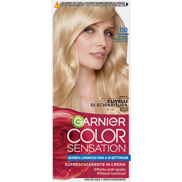 GARNIER COLOR SENSATION COLORAZIONE PERMANENTE IN CREMA 110 BIONDO CHIARISSIMO NATURALE 