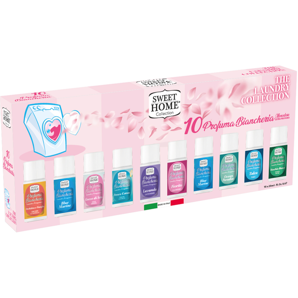 SWEET HOME CONFEZIONE PROFUMATORI BIANCHERIA 10 PEZZI DA 20 ML FRAGRANZE MISTE