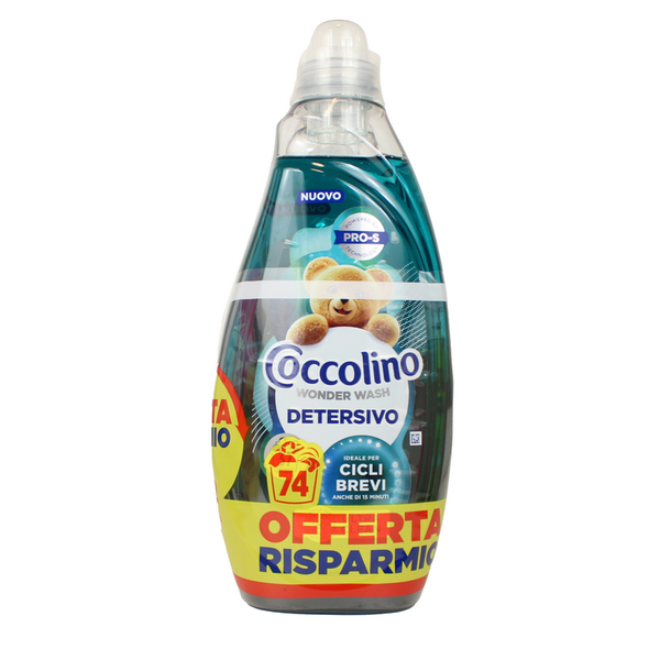 COCCOLINO WONDER WASH ULTRA CLEAN DETERSIVO BUCATO LAVATRICE 2 PEZZI DA 37 LAVAGGI DA 1480 ML 