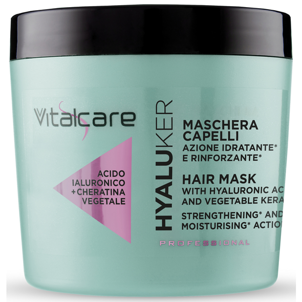 VITALCARE HYALUKER MASCHERA CAPELLI IDRATANTE e RINFORZANTE ACIDO IALURONICO + CHERATINA VEGETALE PROFESSIONAL 400 ML