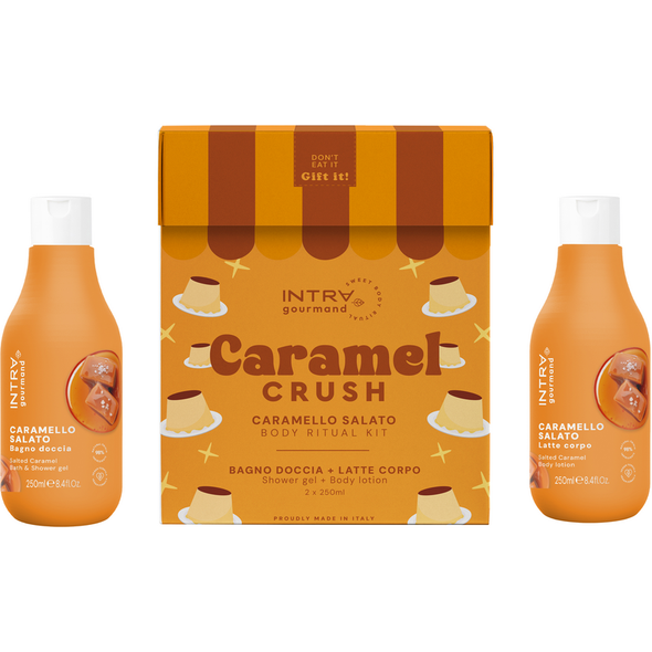 INTRA COFANETTO CARAMEL CRUSH; BAGNODOCCCIA CARAMELLO SALATO 250 ML + LATTE CORPO CARAMELLO SALATO 250 ML 