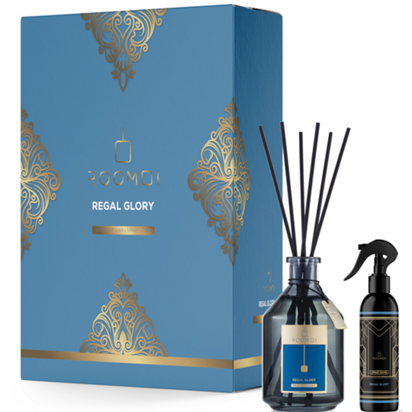 ROOMOI COFANETTO REGAL GLORY REED DIFFUSER 200 ML + SPRAY 100 ML + BASTONCINI