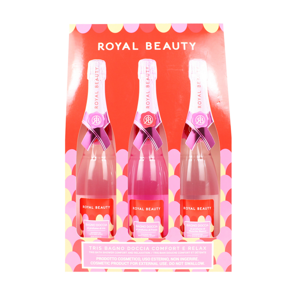 ROYAL BEAUTY COFANETTO KIT 3 BAGNOSCHIUMA 250 ML NELLE FRAGRANZE MUSCHIO BIANCO, FRESIA, IRIS