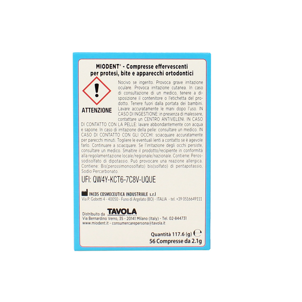 MIODENT 56 COMPRESSE EFFERVESCENTI PER PROTESI DENTALI CARE FOR YOU