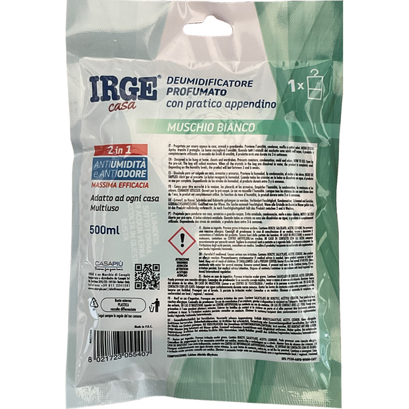 IRGE CASA DEUMIDIFICATORE CON APPENDINO MUSCHIO BIANCO 500 ML