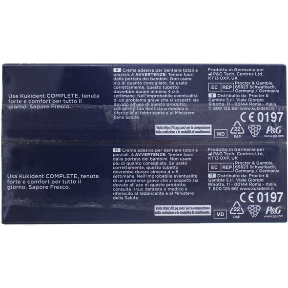KUKIDENT COMPLETE TENUTA FORTE CREMA ADESIVA PER DENTIERE 2 TUBI DA 35 grammi