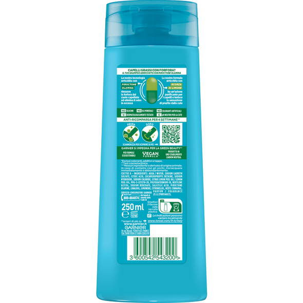 FRUCTIS SHAMPOO CITRUS DETOX ANTIFORFORA 250 ML ANTI RICOMPARSA PER 4 SETTIMANE - SENZA SILICONI