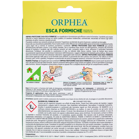 ORPHEA ESCA FORMICHE IN GEL ESTIRPA NIDO 2 PEZZI DURATA FINO A 4 MESI 