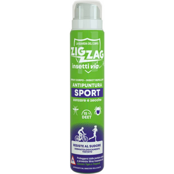 ZIG ZAG INSETTI VIA SPORT ANTIPUNTURA ZANZARE E ZECCHE SPRAY CORPO 100 ML