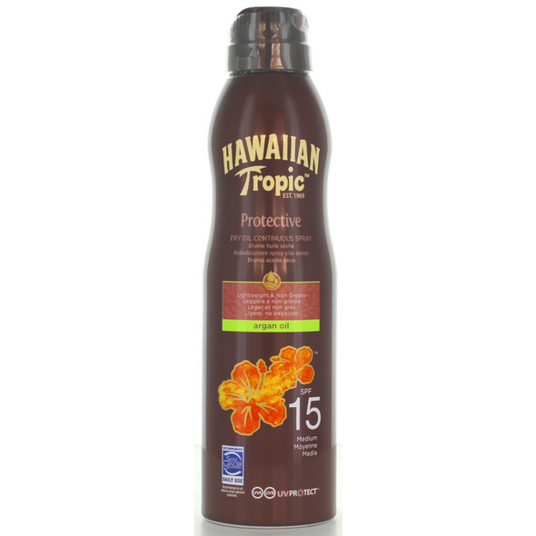 HAWAIIAN TROPIC GLOWING PROTECTION DRY OIL SPRAY SPF15 177 ML