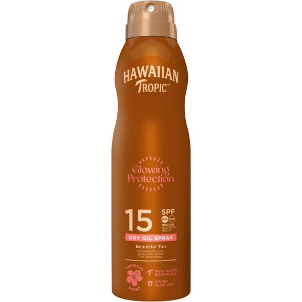 HAWAIIAN TROPIC GLOWING PROTECTION DRY OIL SPRAY SPF15 177 ML