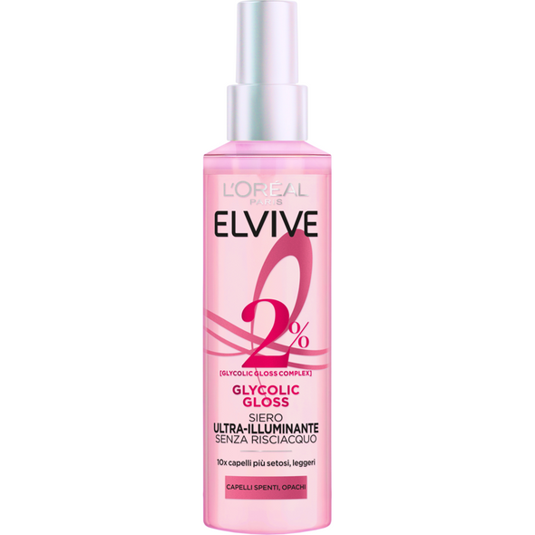 ELVIVE GLYCOLIC GLOSS SIERO SPRAY ULTRA ILLUMINANTE SENZA RISCIACQUO 150 ML