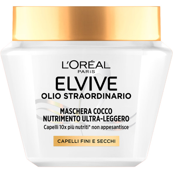 ELVIVE OLIO STRAORDINARIO MASCHERA COCCO NUTRIMENTO ULTRA LEGGERO CAPELLI FINI E SECCHI 300 ML