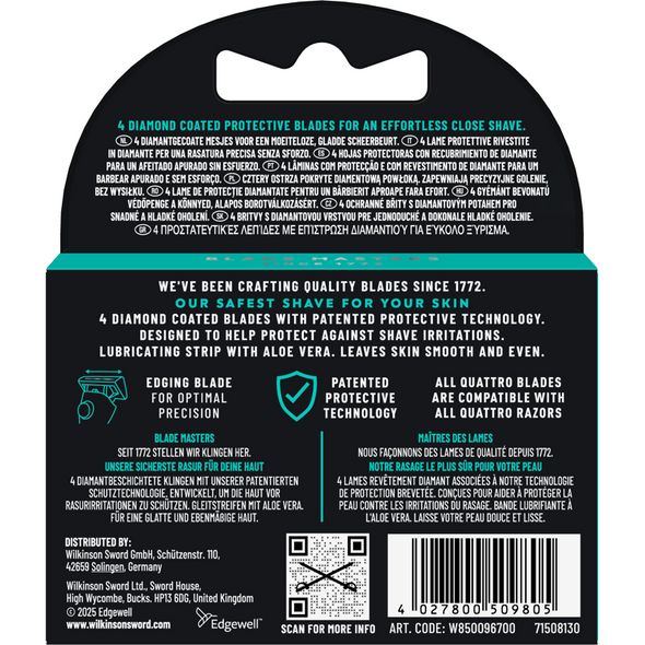 WILKINSON QUATTRO SKIN PROTECTION 4 RICAMBI A 4 LAME