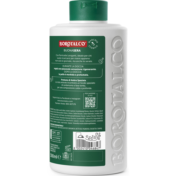 BOROTALCO BUONASERA BAGNODOCCIA RIGENERANTE PROFUMO DI AMBRA SPEZIATA 500 ML