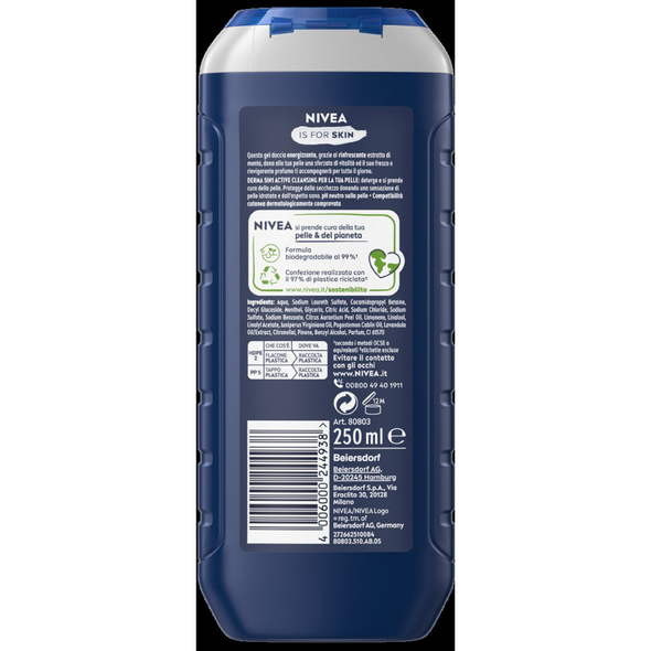 NIVEA FOR MEN DOCCIA FRESH ENERGY 250 ML    