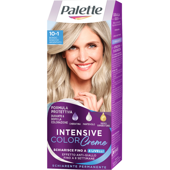 PALETTE INTENSIVE COLOR CREME COLORAZIONE PERMANENTE FORMULA PROTETTIVA N. 10-1 BIONDO GHIACCIO ARGENTATO