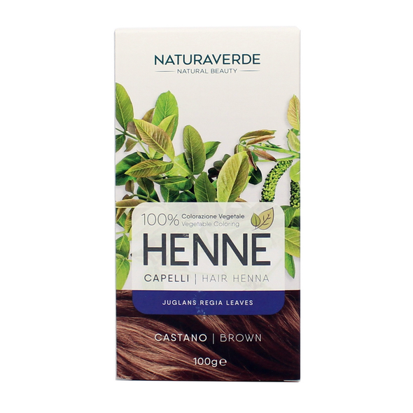 NATURAVERDE HENNE' COLORAZIONE CAPELLI POLVERE VEGETALE CASTANO