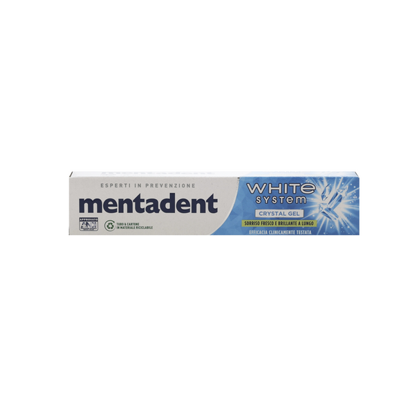 MENTADENT DENTIFRICIO WHITE SYSTEM CRYSTAL GEL 75 ML 