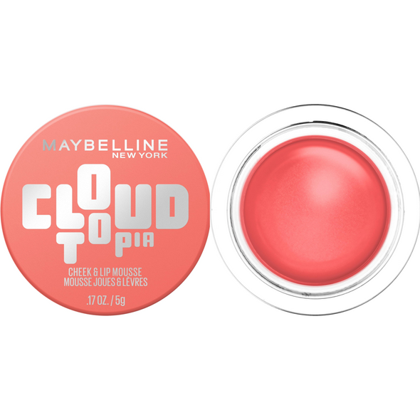 MAYBELLINE CLOUDTOPIA BLUSH IN MOUSSE COLORATA LABBRA & GUANCE N. 05 CORAL ILLUSION