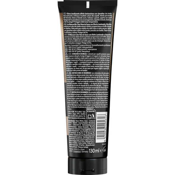SYOSS COLOR GLAZE MASCHERA COLORANTE BIONDO BEIGE DURATA FINO A 8 LAVAGGI TUBO 130 ML