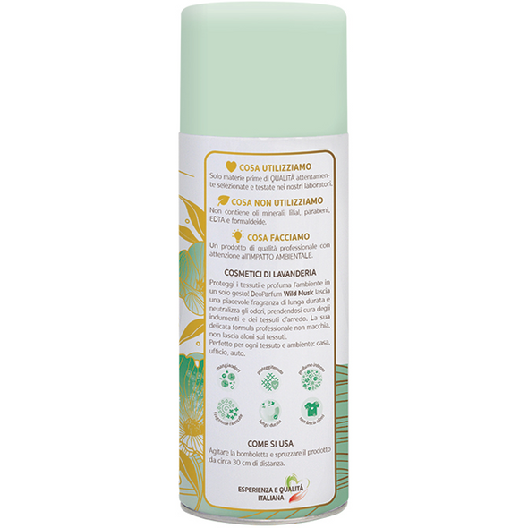 WEXOR COSMETICI di LAVANDERIA DEO PARUM TESSUTI e AMBIENTI MANGIAODORI WILD MUSK SPRAY 400 ML  