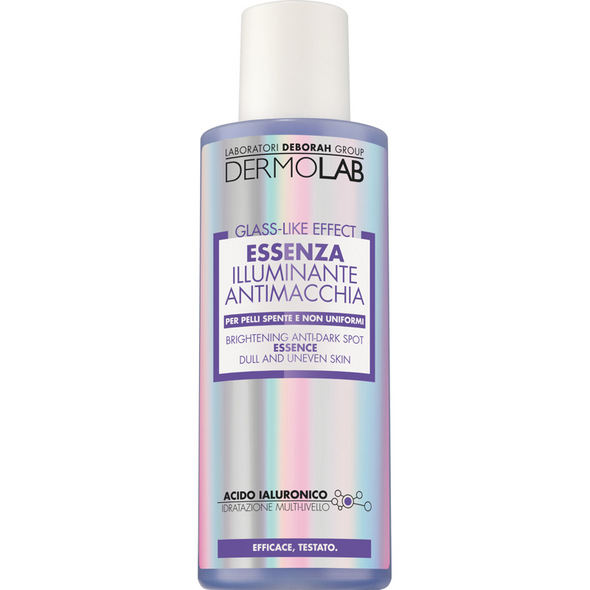 DERMOLAB VISO GLASS LIKE EFFECT STEP 1; TRATTAMENTO LIQUIDO LEGGERO E CONCENTRATO ILLUMINANTE ANTI MACCHIA PER PELLI SPENTE NON UNIFORMI; ETÀ 20, 30, 40; 150 ML