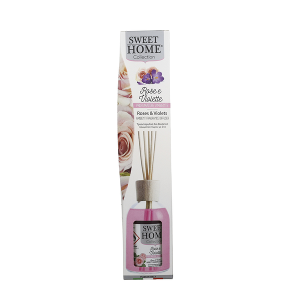 SWEET HOME PROFUMATORE AMBIENTE CON BASTONCINI ROSE e VOLETTE 100 ML 