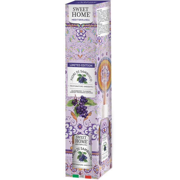 SWEET HOME PROFUMATORE AMBIENTE CON BASTONCINI FIORI DI SAMBUCO 100 ML 