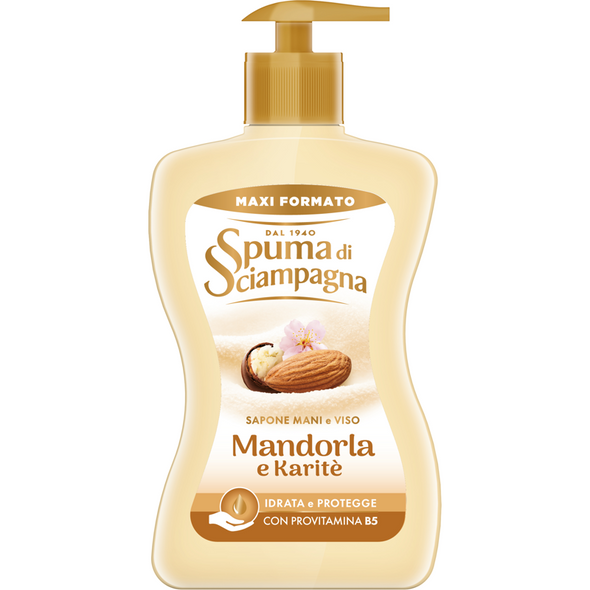SPUMA DI SCIAMPAGNA SAPONE MANI e VISO MANDORLA e KARITE' 430 ML 