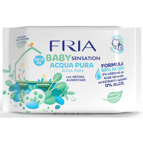FRIA BABY SENSATION ACQUA PURA 20+5 SALVIETTE 