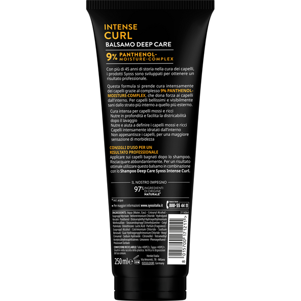 SYOSS BALSAMO DEEP CARE INTENSE CURLS PER CAPELLI MOSSI E RICCI 250 ML