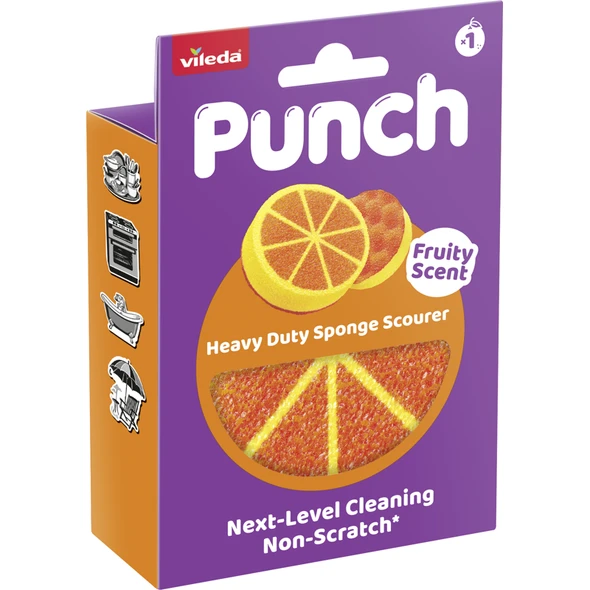 VILEDA SPUGNA ABRASIVA PUNCH ARANCIA