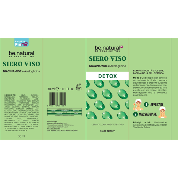 BE.NATURAL SIERO VISO DETOX CON NIACINAMIDE 30 ML