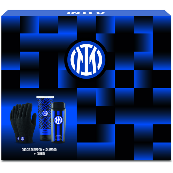 INTER COFANETTO SHAMPOO 200 ML + DOCCIASHAMPOO 250 ML + GUANTI SPORTIVI