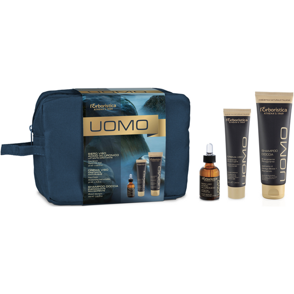 L'ERBORISTICA COFANETTO UOMO BEAUTY + SIERO VISO IALURONICO 30 ML + CREMA VISO ANTI RUGHE 50 ML + SHAMPOODOCCIA ENERGIZZANTE 100 ML 