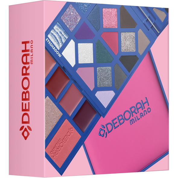DEBORAH CONFEZIONE MAKE UP PALETTE MEDIUM COLD: 20 OMBRETTI, 3 BLUSH IN POLVERE+TERRA+ILLUMINANTE, 4 ROSSETTI